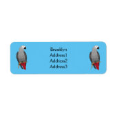 Afbeelding van de Afrikaanse grijze papegaai carto Etiket (Voorkant)