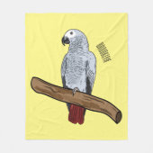 Afbeelding van de Afrikaanse grijze papegaai carto Fleece Deken (Voorkant)