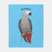 Afbeelding van de Afrikaanse grijze papegaai carto Fleece Deken (Voorkant)