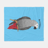 Afbeelding van de Afrikaanse grijze papegaai carto Fleece Deken (Voorkant (Horizontaal))