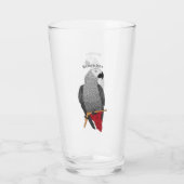 Afbeelding van de Afrikaanse grijze papegaai carto Glas (Achterkant)