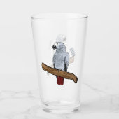 Afbeelding van de Afrikaanse grijze papegaai carto Glas (Voorkant)