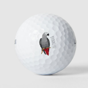 Afbeelding van de Afrikaanse grijze papegaai carto Golfballen