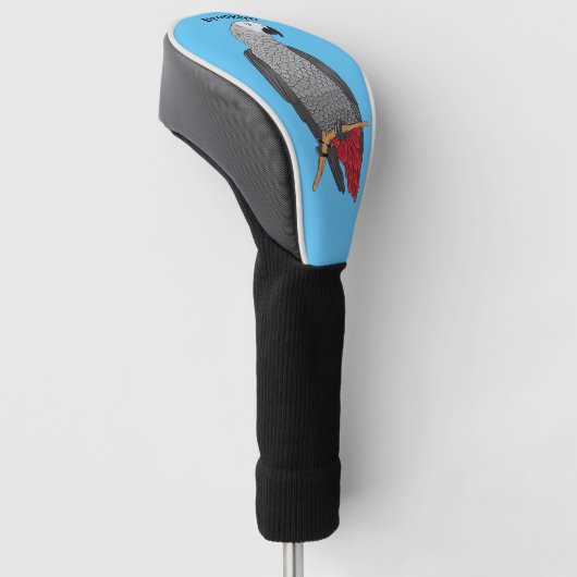 Afbeelding van de Afrikaanse grijze papegaai carto Golfheadcover (Schuin)