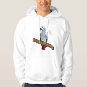 Afbeelding van de Afrikaanse grijze papegaai carto Hoodie