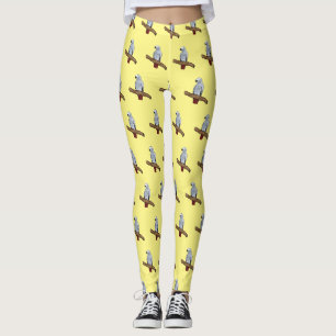 Afbeelding van de Afrikaanse grijze papegaai carto Leggings