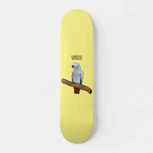 Afbeelding van de Afrikaanse grijze papegaai carto Persoonlijk Skateboard