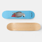 Afbeelding van de Afrikaanse grijze papegaai carto Persoonlijk Skateboard (Horizontaal)