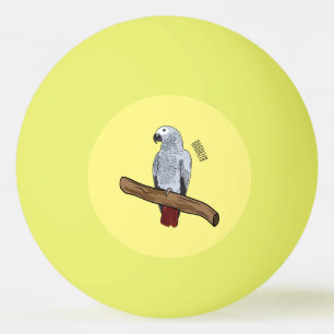 Afbeelding van de Afrikaanse grijze papegaai carto Pingpongbal
