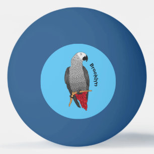 Afbeelding van de Afrikaanse grijze papegaai carto Pingpongbal