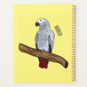 Afbeelding van de Afrikaanse grijze papegaai carto Planner (Achterkant)