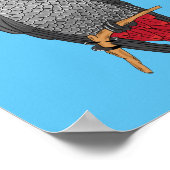 Afbeelding van de Afrikaanse grijze papegaai carto Poster (Hoek)