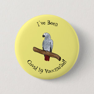 Afbeelding van de Afrikaanse grijze papegaai carto Ronde Button 5,7 Cm