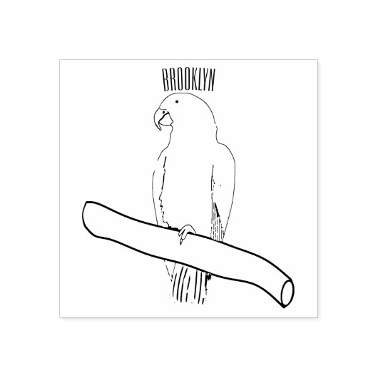 Afbeelding van de Afrikaanse grijze papegaai carto Rubberstempel (Afrduk)