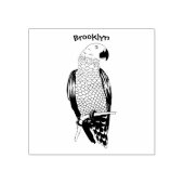 Afbeelding van de Afrikaanse grijze papegaai carto Rubberstempel (Afrduk)