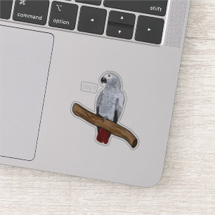 Afbeelding van de Afrikaanse grijze papegaai carto Sticker
