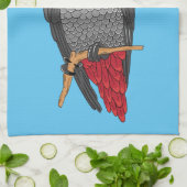 Afbeelding van de Afrikaanse grijze papegaai carto Theedoek (Gevouwen)