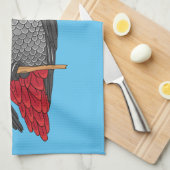 Afbeelding van de Afrikaanse grijze papegaai carto Theedoek (Quarter Fold)