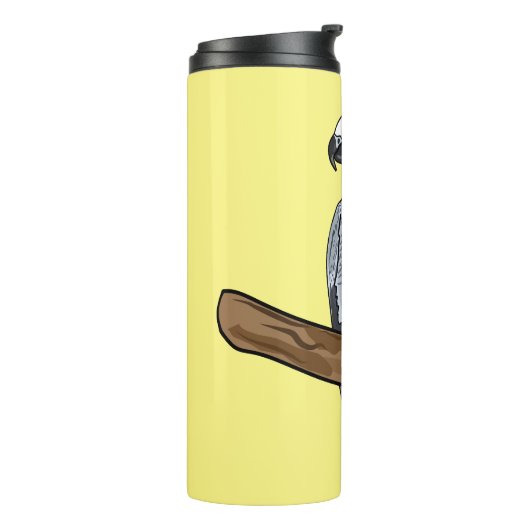 Afbeelding van de Afrikaanse grijze papegaai carto Thermosbeker (Gedraaid links)