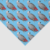 Afbeelding van de Afrikaanse grijze papegaai carto Tissuepapier (Detail)