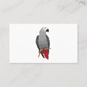 Afbeelding van de Afrikaanse grijze papegaai carto Visitekaartje (Achterkant)