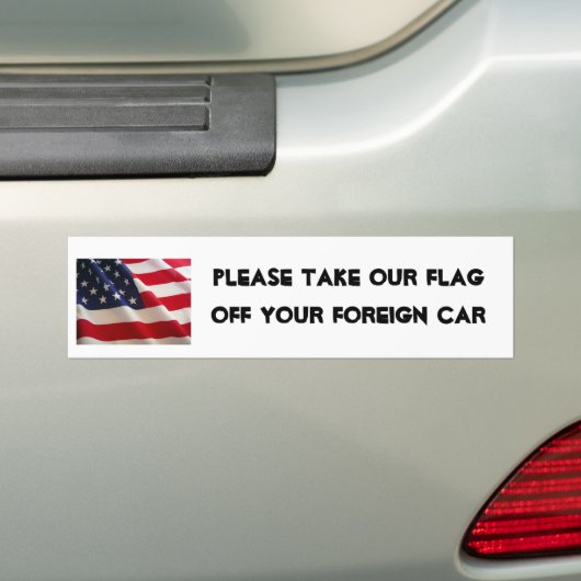 afbeelding van de amerikaanse vlag, haal alsjeblie bumpersticker (Op auto)