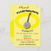 Afbeelding van de Banjo cartoon Kaart (Voorkant / Achterkant)