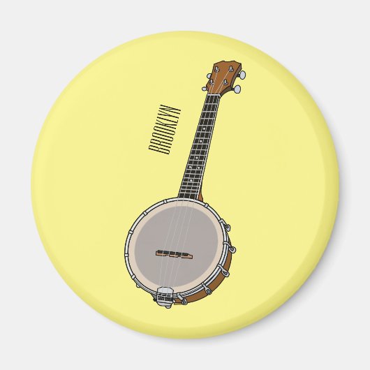 Afbeelding van de Banjo cartoon Magneet (Voorkant)