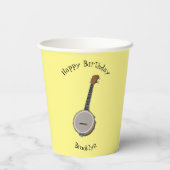 Afbeelding van de Banjo cartoon Papieren Bekers (Achterkant)