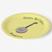 Afbeelding van de Banjo cartoon Papieren Bordje (Gekanteld)