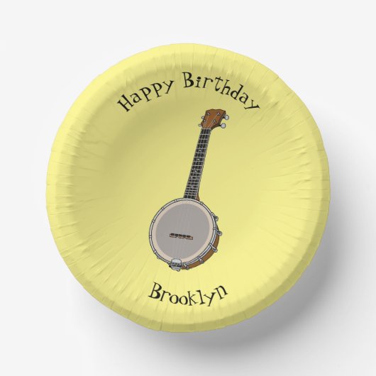 Afbeelding van de Banjo cartoon Papieren Kommen (Voorkant)