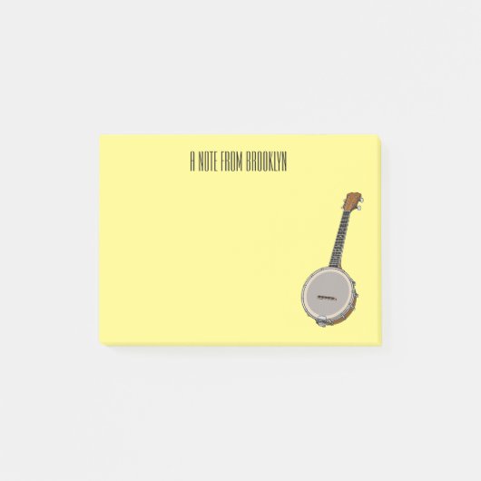 Afbeelding van de Banjo cartoon Post-it® Notes (Voorkant)