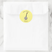 Afbeelding van de Banjo cartoon Ronde Sticker (Tas)