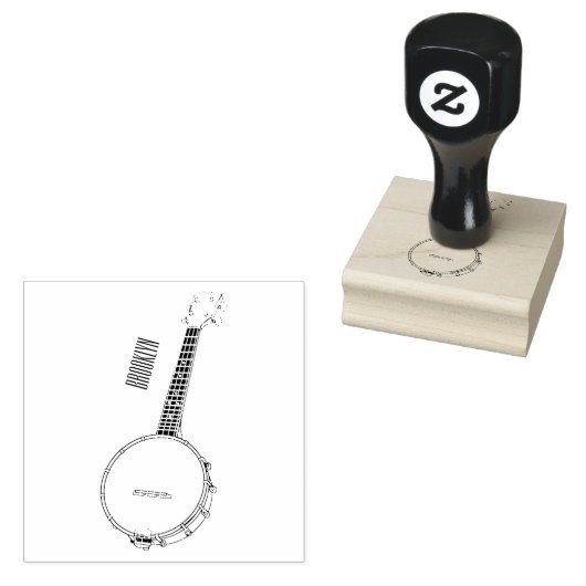 Afbeelding van de Banjo cartoon Rubberstempel (Gestempeld)