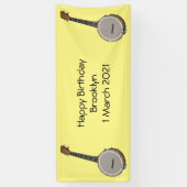 Afbeelding van de Banjo cartoon Spandoek (Verticaal)