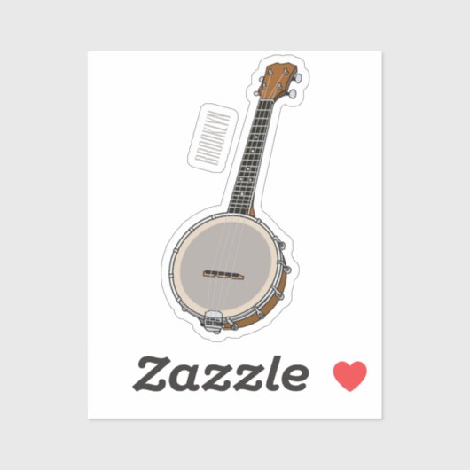 Afbeelding van de Banjo cartoon Sticker (Vel)