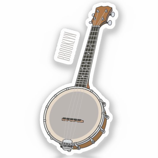 Afbeelding van de Banjo cartoon Sticker (Voorkant)