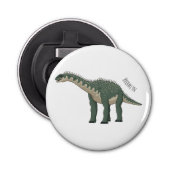 Afbeelding van de Barapasaurus-cartoon Button Flesopener (Voorkant)