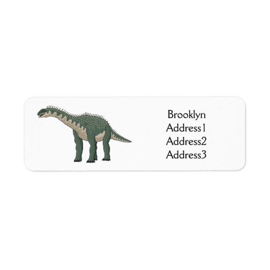 Afbeelding van de Barapasaurus-cartoon Etiket (Voorkant)