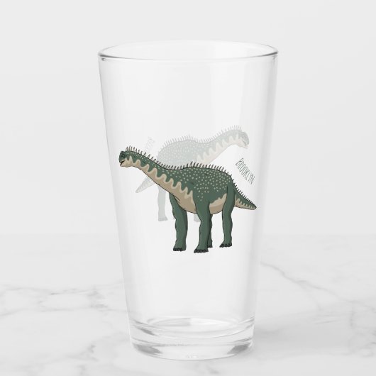Afbeelding van de Barapasaurus-cartoon Glas (Voorkant)