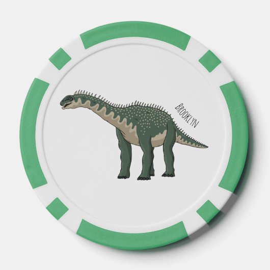 Afbeelding van de Barapasaurus-cartoon Poker Chips (Achterkant)
