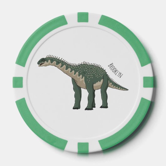 Afbeelding van de Barapasaurus-cartoon Poker Chips (Voorkant)
