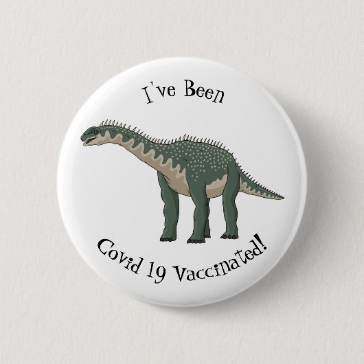 Afbeelding van de Barapasaurus-cartoon Ronde Button 5,7 Cm (Voorkant)