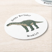 Afbeelding van de Barapasaurus-cartoon Ronde Kartonnen Onderzetter (Gebogen)