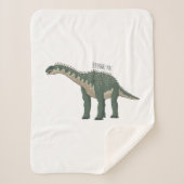 Afbeelding van de Barapasaurus-cartoon Sherpa Deken (Voorkant)