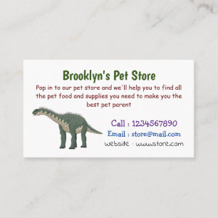 Afbeelding van de Barapasaurus-cartoon Visitekaartje