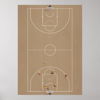 Afbeelding van de Basketball Court van bovenaf Poster