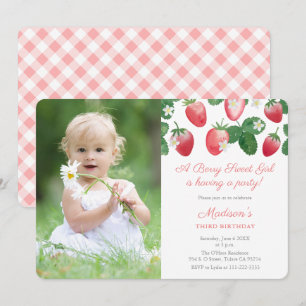 Afbeelding van de Berry Sweet Girl Strawberry Kaart