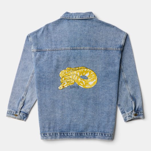 Afbeelding van de Birmese pythonslang cartoon Denim Jacket (Achterkant)