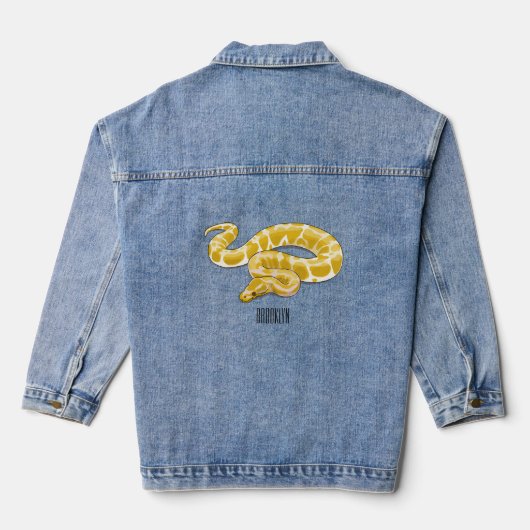 Afbeelding van de Birmese pythonslang cartoon Denim Jacket (Achterkant)